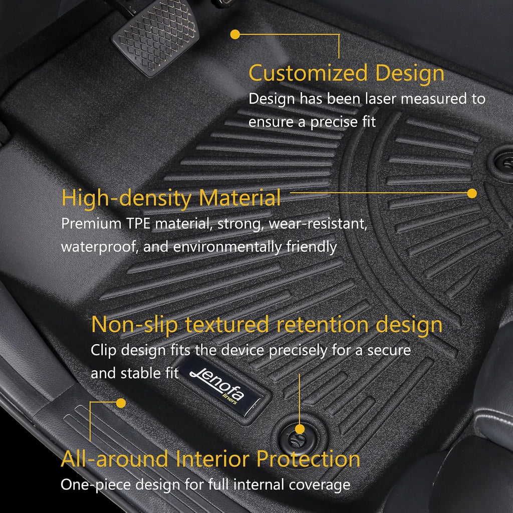 Jenofa-Floor Mats for Camry 2018-2024 FWD (Not for Hybrid or AWD) All Weather Trunk Mat Waterproof Floor Liners Full Set Car Mat for Toyota Camry FWD Accessories