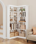 GarveeHome Corner Bookshelf 72.8' Corner Bookcase, l Shape Bookshelf 5 Tier Bookcase Large Bookshelves Living Room Bedroom