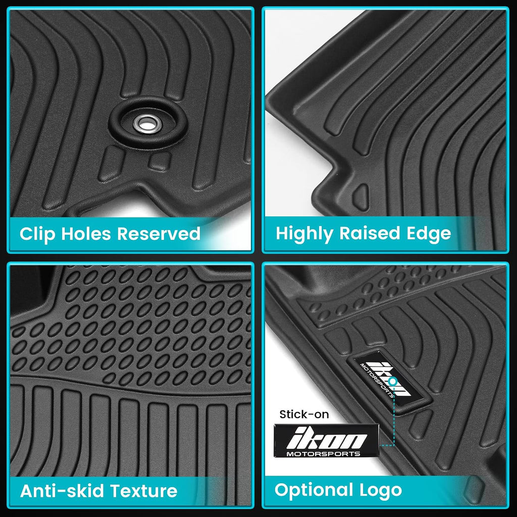 FREEMOTOR802 Compatible with 2008-2020 Dodge Grand Caravan 7 Seats Chrysler Town & Country Floor Mats, Black 3D Molded Carpets Liner 1st 2nd Row 4PC TPE Thermo Plastic Elastomer All Weather Protector