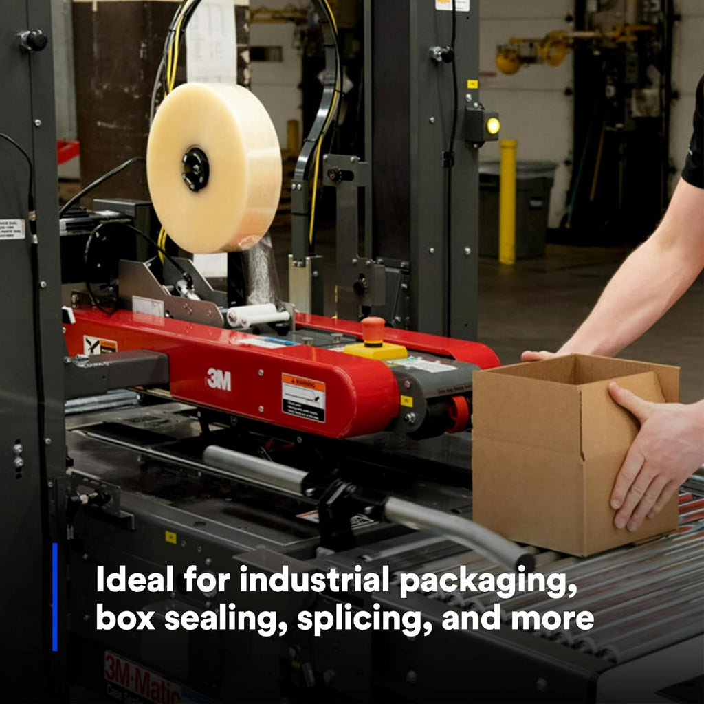 Scotch Box Sealing Tape 371, Industrial Grade Polypropylene, Synthetic Rubber Adhesive, Clear Color, 48 mm x 914 m, 6/Case