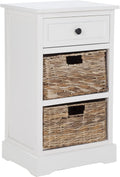 SAFAVIEH Furniture - Carrie 3-Shelf Side Table - Distressed Cream - Solid Wood - Farmhouse Tiered Design - Ideal for Living Room, Entryway, Home Office, 16'W x 13'D x 26'H - Fully Assembled (AMH5700C)