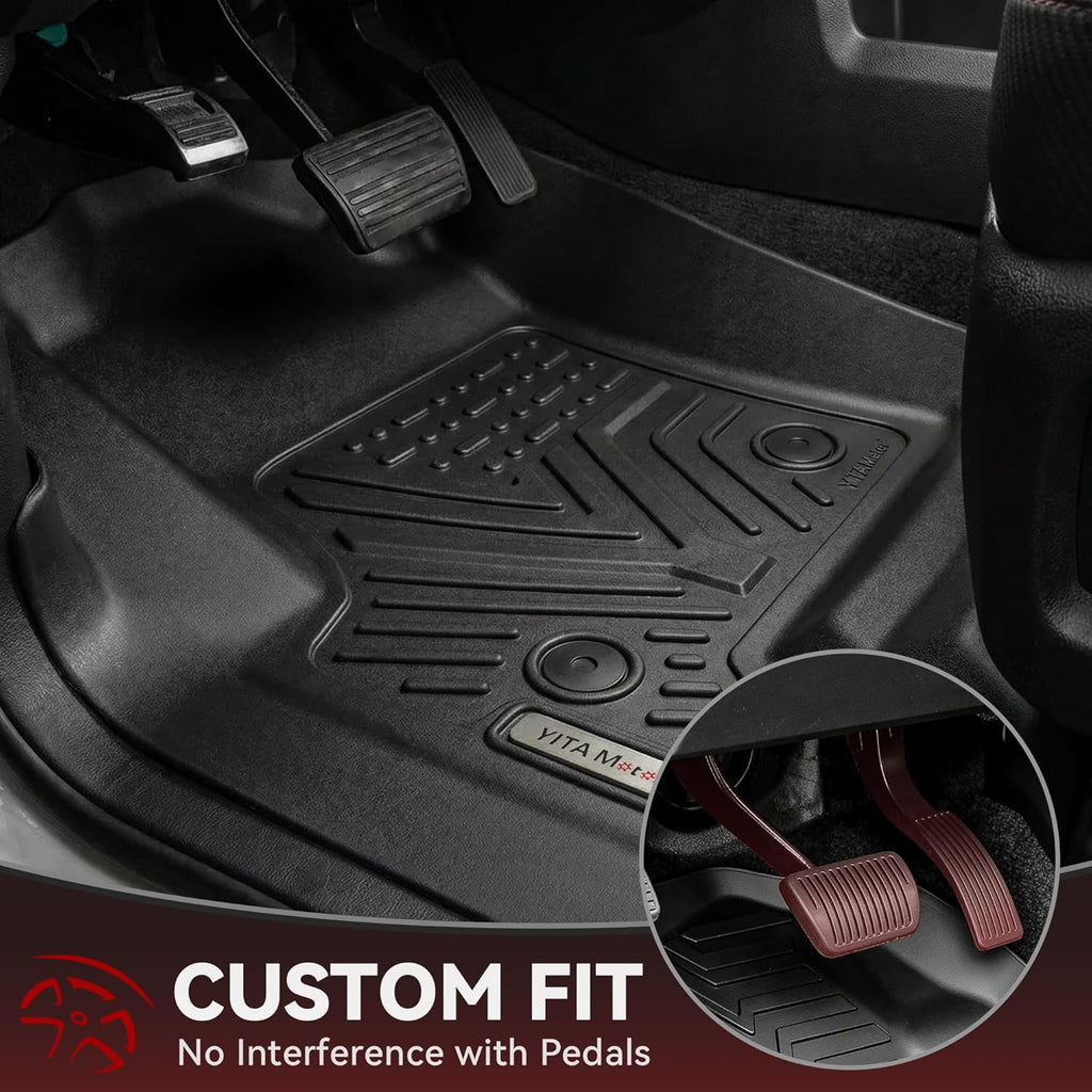 YITAMOTOR Floor Mats Compatible with 2014-2018 Chevy Silverado/GMC Sierra 1500 Crew Cab, 2015-2019 Silverado/Sierra 2500 HD/3500 HD Crew Cab, Custom Fit Liners, 1st & 2nd Row All-Weather Protection
