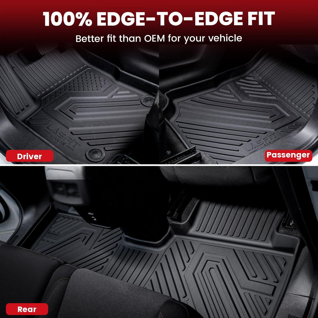 LASFIT Floor Mats & Cargo Trunk Mat for Mazda CX5 2013-2016 (Not fit Models Produced After 2016.5) Custom Fit TPE All Weather Full Set Automotive Car Liners Accessories, Black