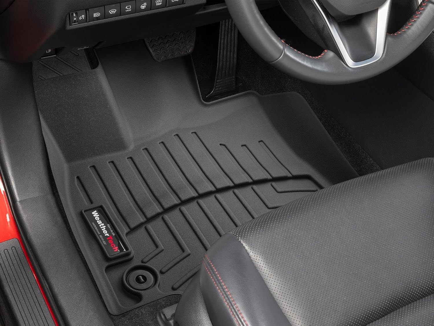 WeatherTech Custom Fit FloorLiners for Toyota RAV4 Prime, RAV4 Plug-in Hybrid, 1st Row (4418591), Black
