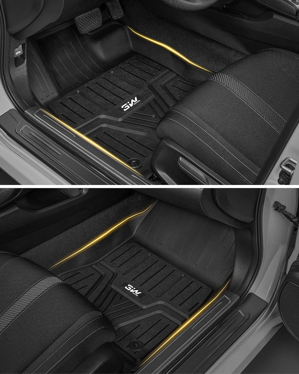 3W Floor Mats & Cargo Liner Fit for 2026 2022-2025 Honda Civic Sedan (Not Fit Hybrid/Manual/Hatchback), TPE Custom Fit Floor Liner and Trunk Full Set Car Mats