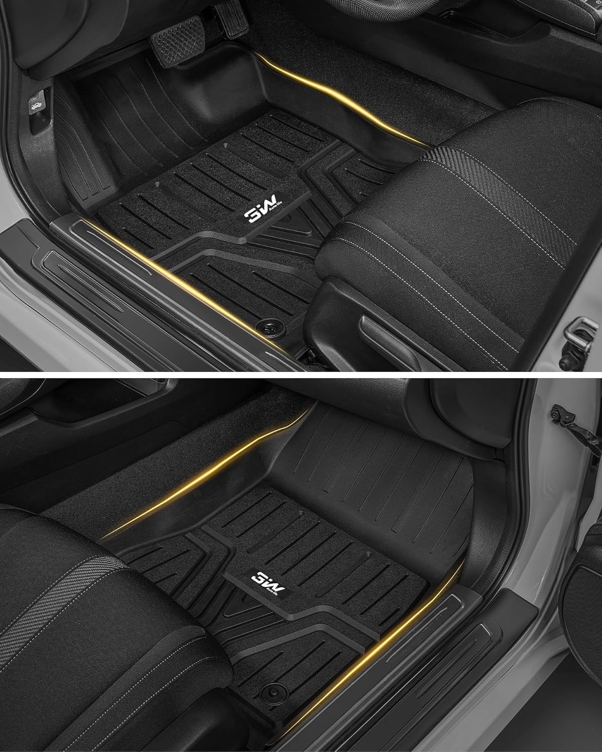 3W Floor Mats & Cargo Liner Fit for 2026 2022-2025 Honda Civic Sedan (Not Fit Hybrid/Manual/Hatchback), TPE Custom Fit Floor Liner and Trunk Full Set Car Mats