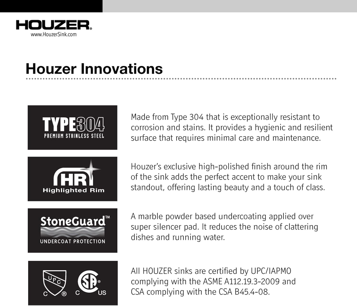 Houzer Glowtone Stainless Steel Kitchen Sink: 33 Inch Topmount 3-Hole 60/40 Double Bowl Kitchen Sink with Strainers & Grids, Durable & Versatile, Essential for Home & Apartment: ISL-3322BS3-C