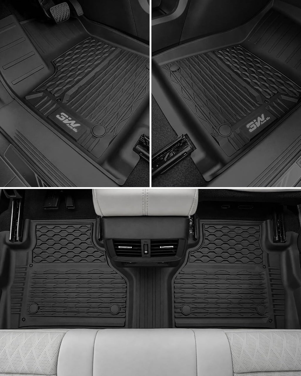 3W Floor Mats & Cargo Liner & Seatback Mats Fit Nissan Murano 2025 2026, Custom Fit All Weather TPE Full Set for Murano, 1st & 2nd Row Floor Mats with Trunk Mats and Seatback Mats, Black