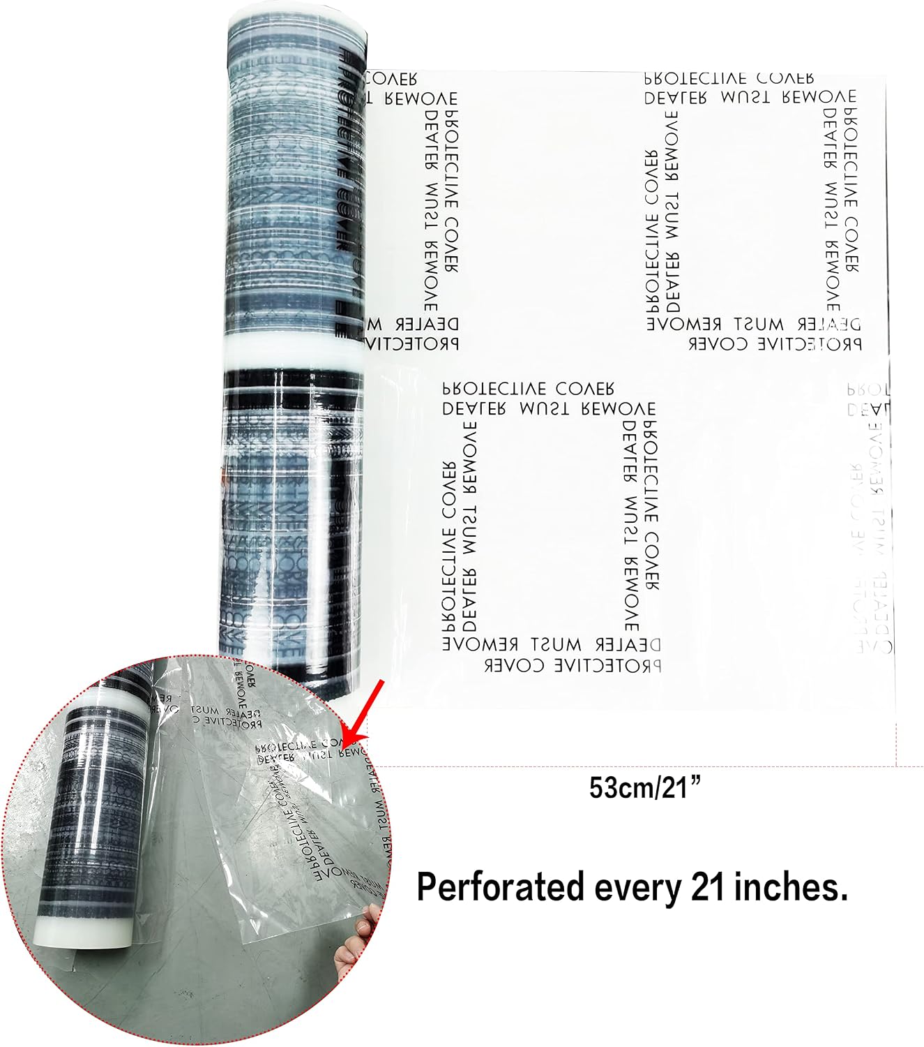 HFS(R Car Floor Mat Carpet Protector Interior Protection Film Clear Adhesive Roll Breakpoint Cover Sheet 24 in X 600FT 4 Mil Thickness