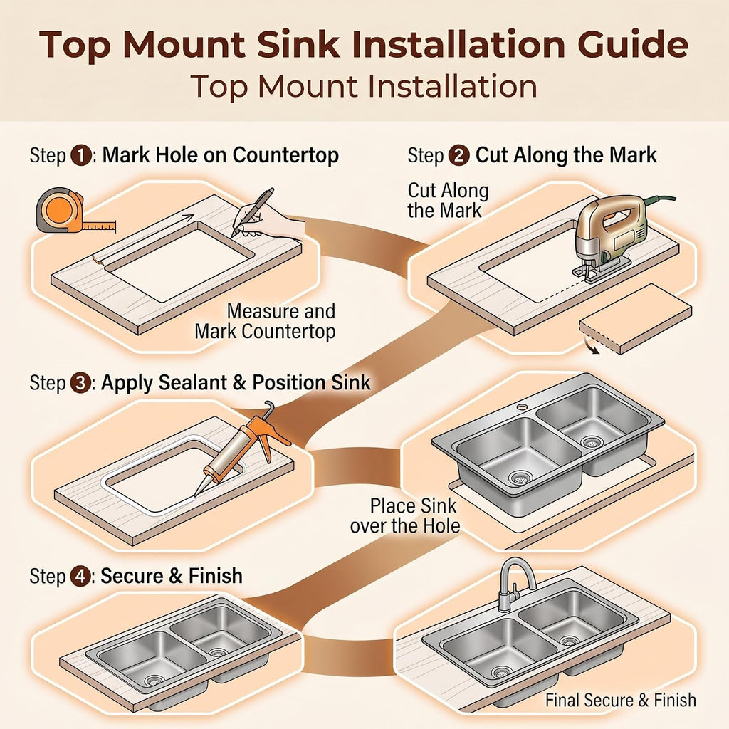 Rhbamoa Double Bowl Drop In Kitchen Sink 33x22,16-Gauge T304 Stainless Steel Topmount Kitchen Sink,50/50 Double Bowl Kitchen Sinks,Deep Sinks with All Accessories, Brushed Finish