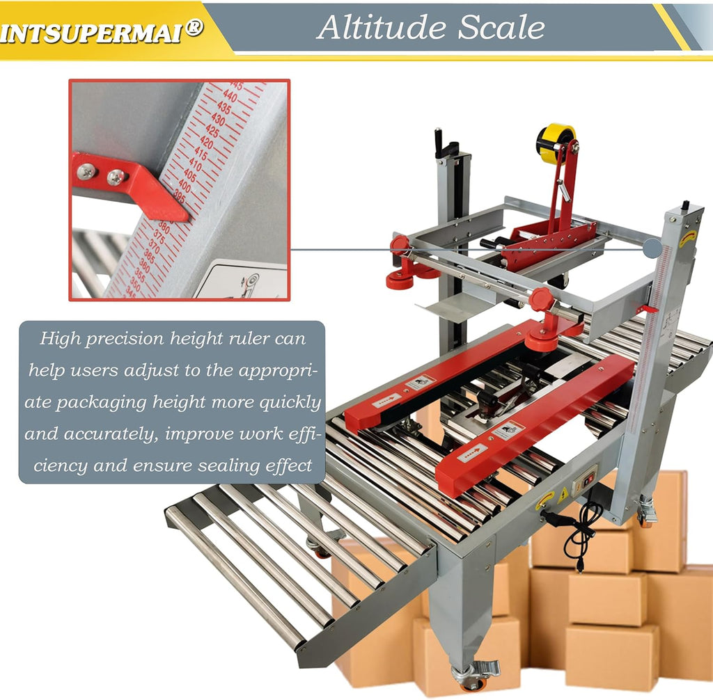 INTSUPERMAI Auto Carton Sealer Machine Case Sealer Box Sealing Carton Tape Sealing Packaging Machine Left To Right Side Drive 110V