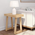 Plank+Beam Classic Rectangular Side Table, 25', Slim Side Table for Living Room, Narrow Nightstand for Small Spaces, Wood End Table for Bedroom, Blonde Wirebrush