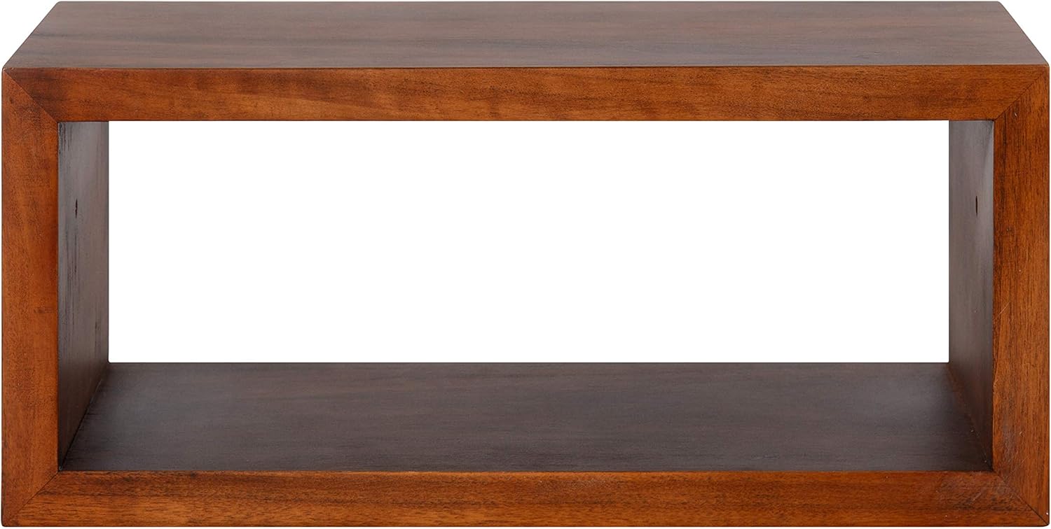 Kate and Laurel Holt Modern Floating Wall Shelf, 18 x 8, Walnut Brown, Chic Rectangular Floating Wood Shelf for Wall