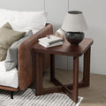 Casaphoria 24' End Side Table, Solid Wood Sofa Table with Cross Sturdy Legs, Slim Beside Table, Nightstand Telephone Table for Bedroom, Living Room, Restaurant, Small Spaces, Walnut