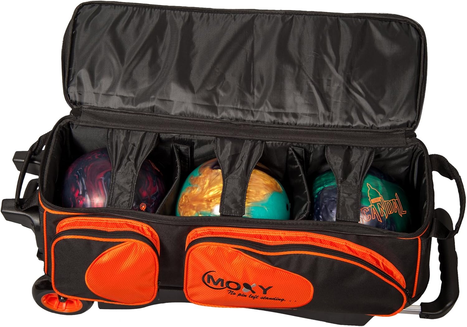 Bowlerstore Products Moxy Deluxe Triple Roller Bowling Bag - Orange/Black