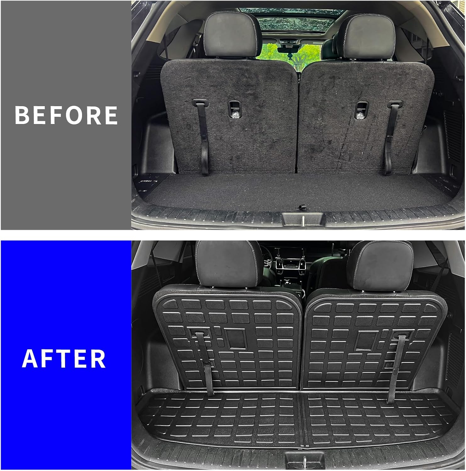 Rongtaod Floor Mats Compatible with 2021-2025 2026 Kia Sorento 6&7 Seats (not for Hybrid) Cargo Mat Cargo Liner Back Seat Cover 2024 Sorento Accessories (Trunk Mat with Backrest Mat+Floor Mats)