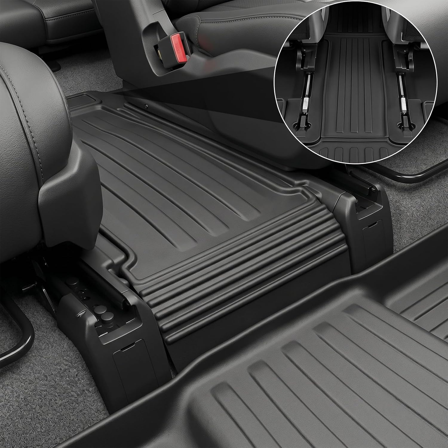 Auxko All Weather Floor Mats Cargo Mat with Backrest Mat for 2027 Kia Telluride Hybrid TPE Liners Accessories Guard Odorless Anti-Slip Floor Liners Trunk Tray with Back Seat Protectors