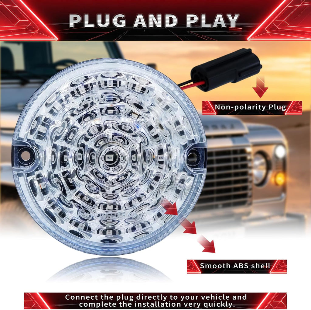 LED Upgraded Light Tail Light Kits, 10Pcs Led Indicator Light Compatible with Land Rover Defender 1990-2016 (White)