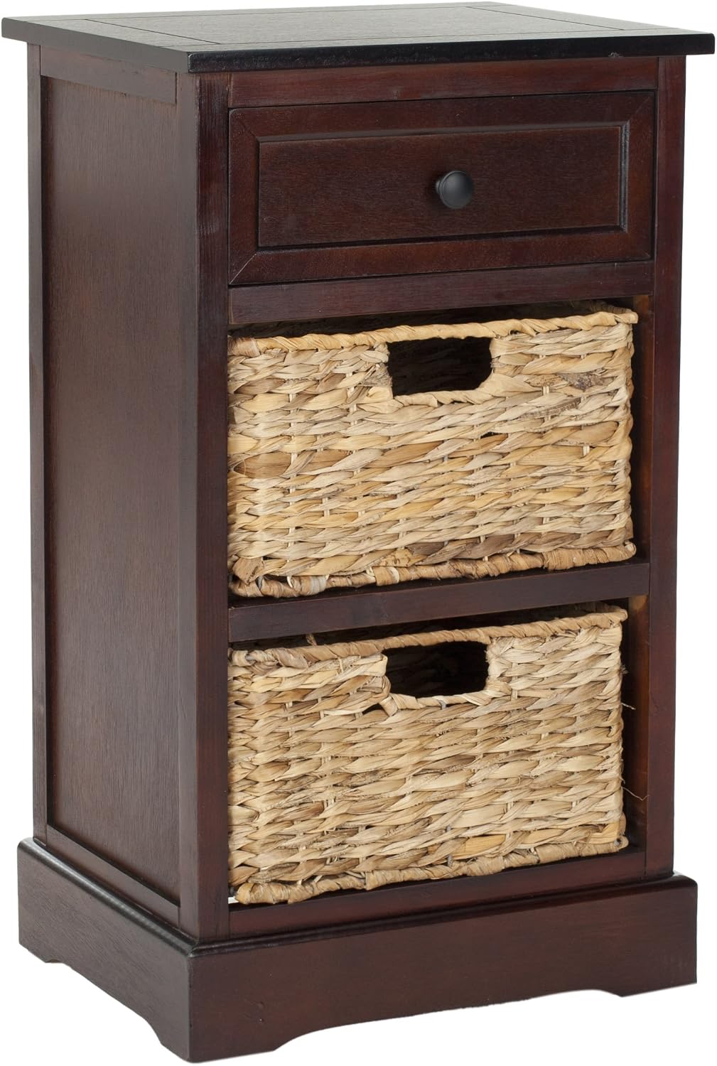 SAFAVIEH Furniture - Carrie 3-Shelf Side Table - Dark Cherry - Solid Wood - Farmhouse Tiered Design - Ideal for Living Room, Entryway, Home Office, 16'W x 13'D x 26'H - Fully Assembled (AMH5700D)