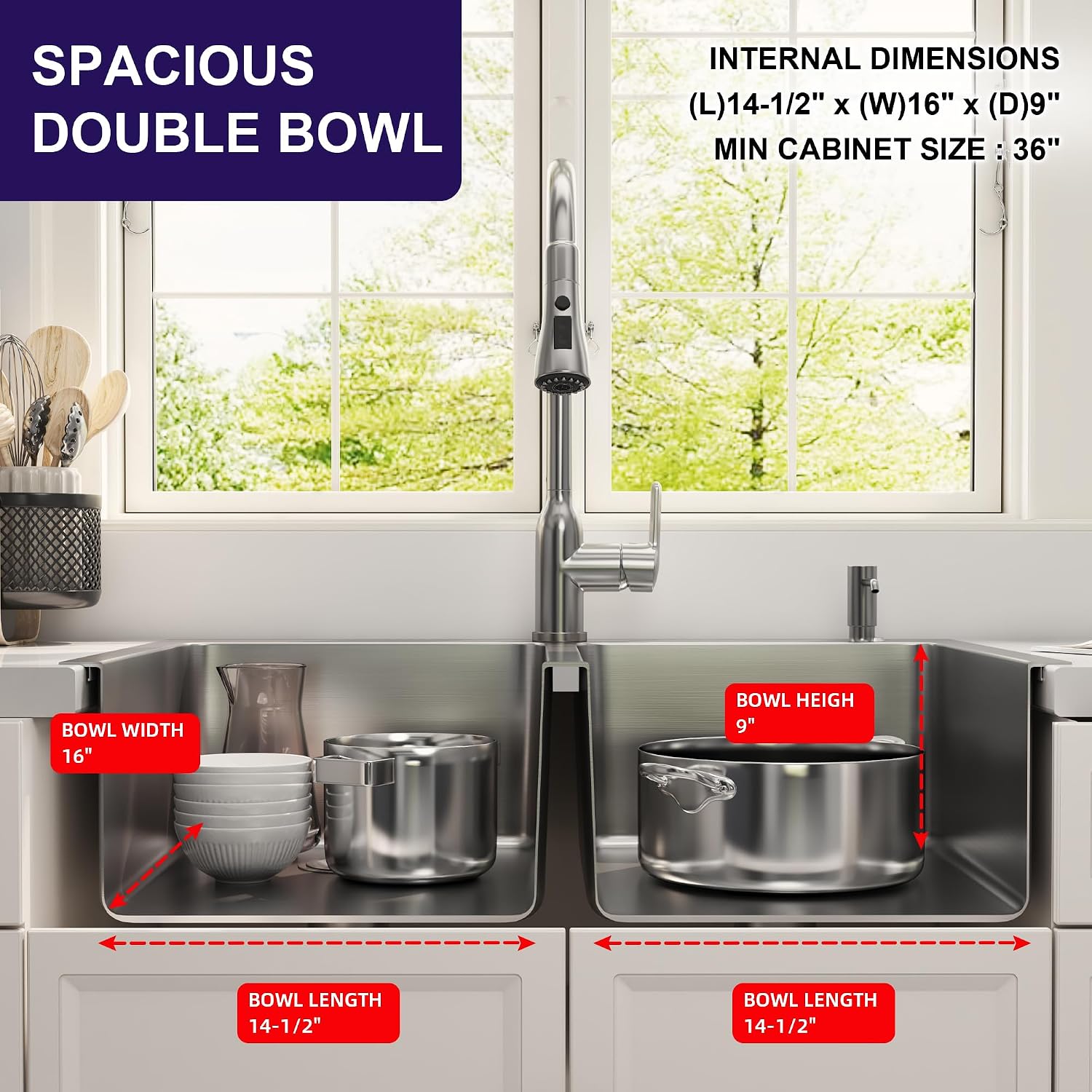 33x22 Drop In Double Bowl Kitchen Sink 16 Gauge Stainless Steel Top Mount Commercial Grade Satin Finish Sinks with Strainer & Grid 33' x 22' x 9'