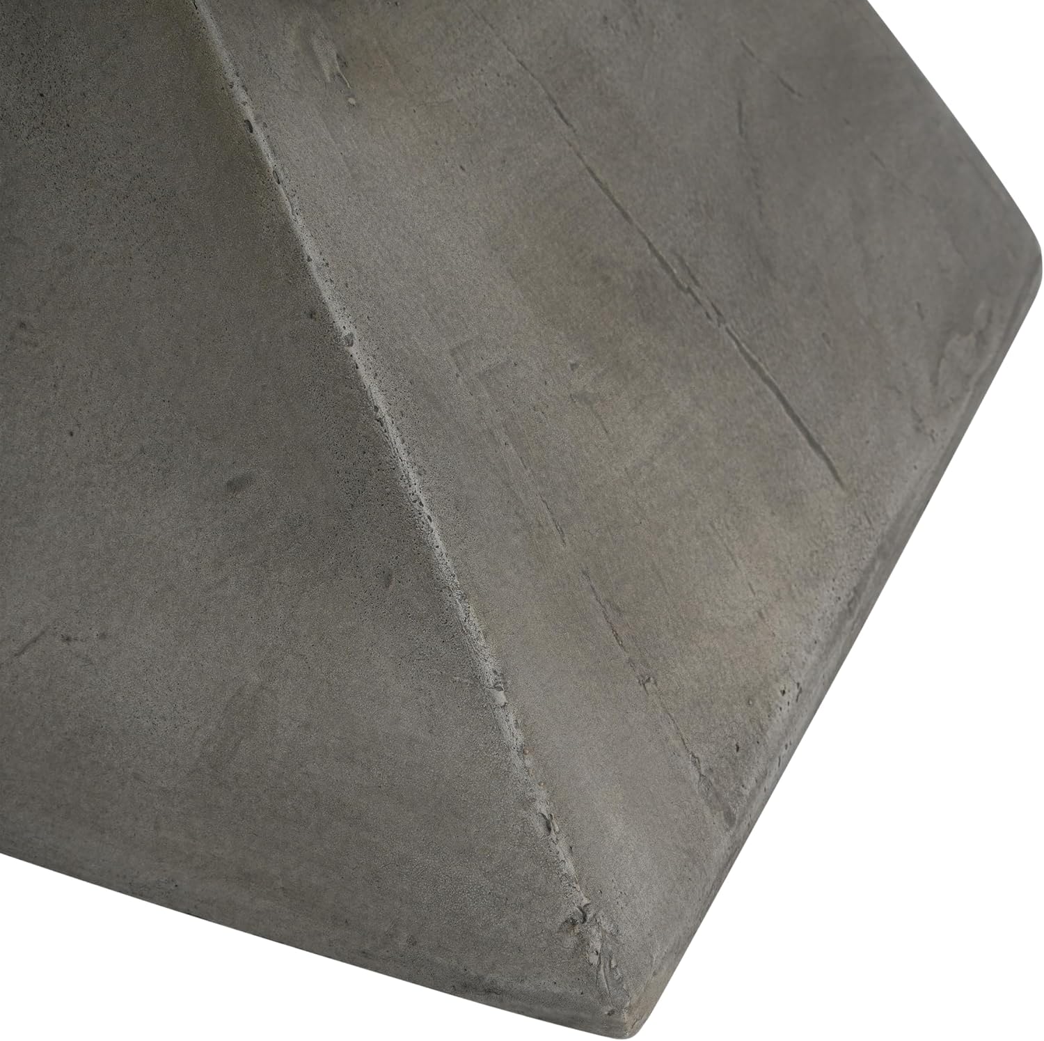 Christopher Knight Home Novi Outdoor Side Table, Geometric-Shaped Accent Side End Table, Garden Stool for Patio Balcony Beach Pool, Lightweight Concrete, Wood-Like Texture, Light Gray