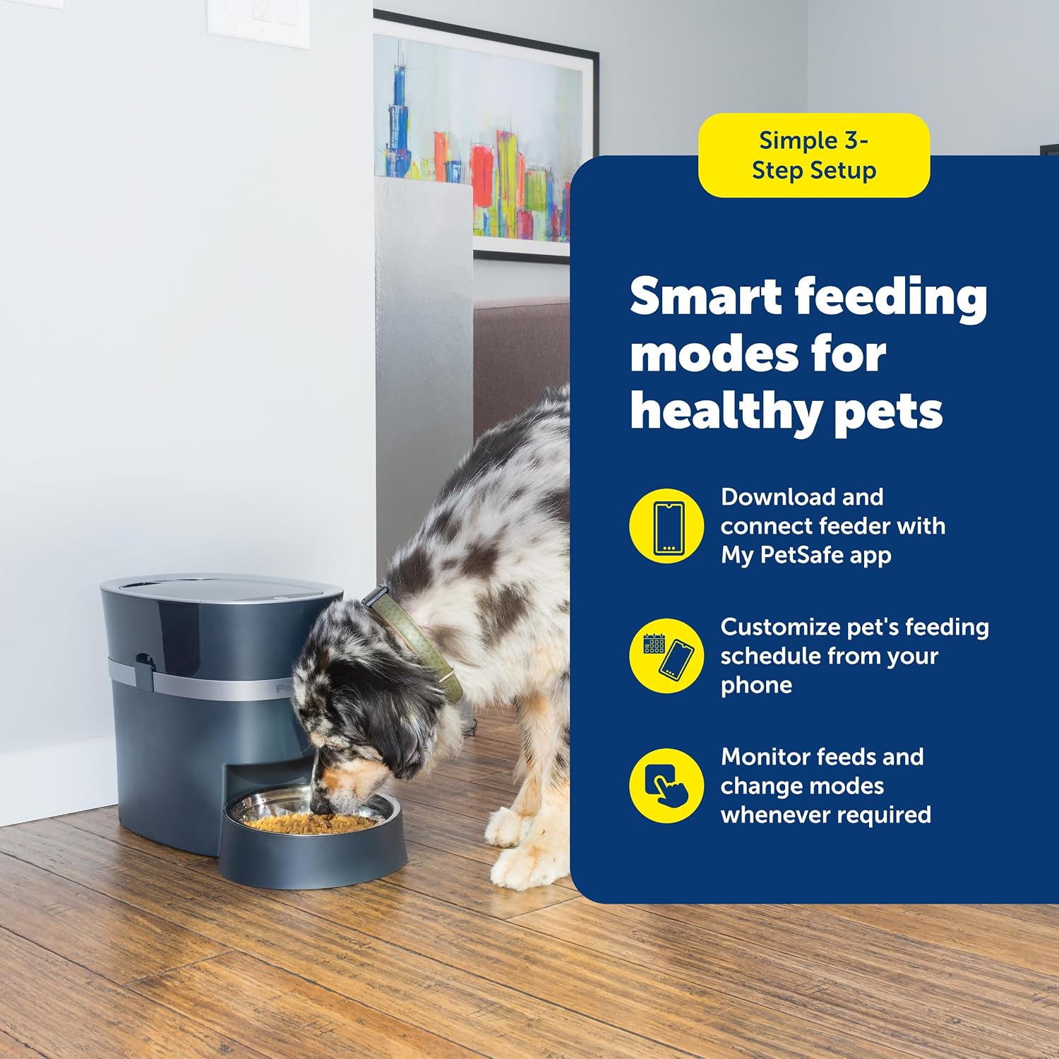 PetSafe Smart Feed, Electronic Pet Feeder for Cats & Dogs, 6L/24 Cup Capacity, Programmable Mealtimes, Alexa, Apple & Android Compatible, Backup Batteries Ensure Meal Delivery During Power Outage