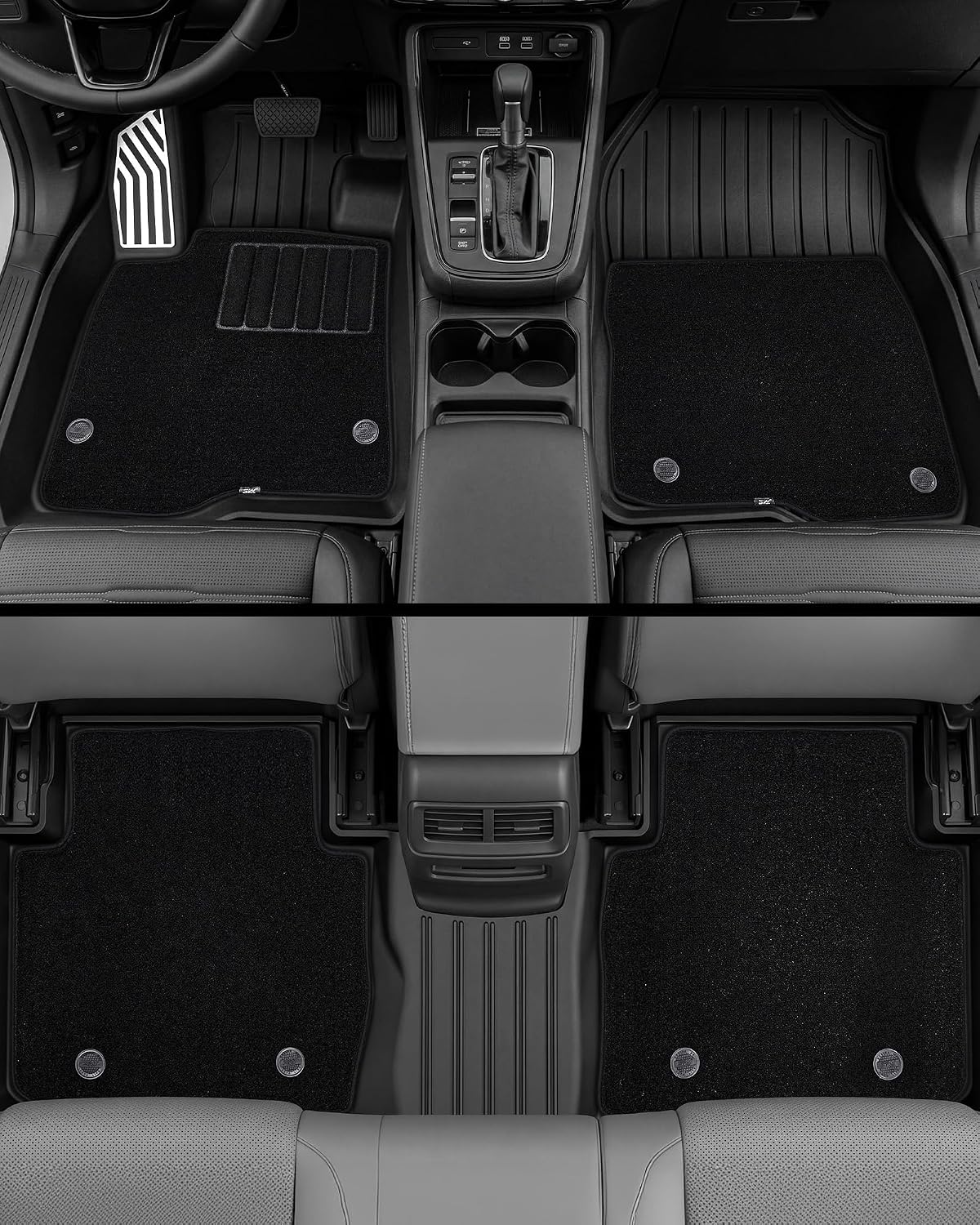 3W Floor Mats(with Metal Pedals) with Carpet & Cargo Liner Fit for Honda CR-V 2023 2024 2025 2026 TPE All Weather Waterproof Custom Fit Automotive Liners and Carpet for Honda CRV(Include Hybrid)