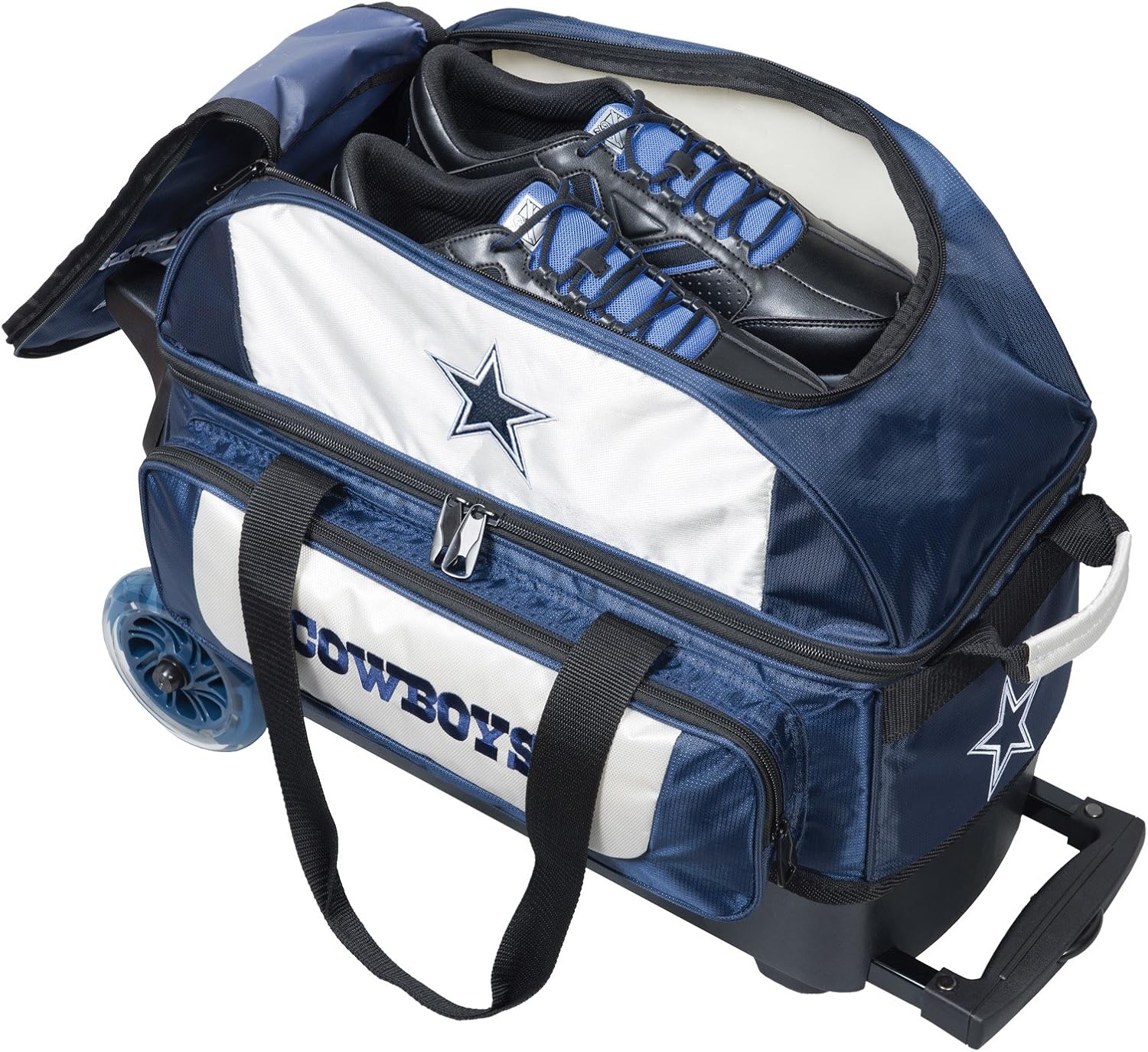 Strikeforce Bowling NFL Two Ball Bowling Roller Bag with Ball, Shoe and Accessory Pockets
