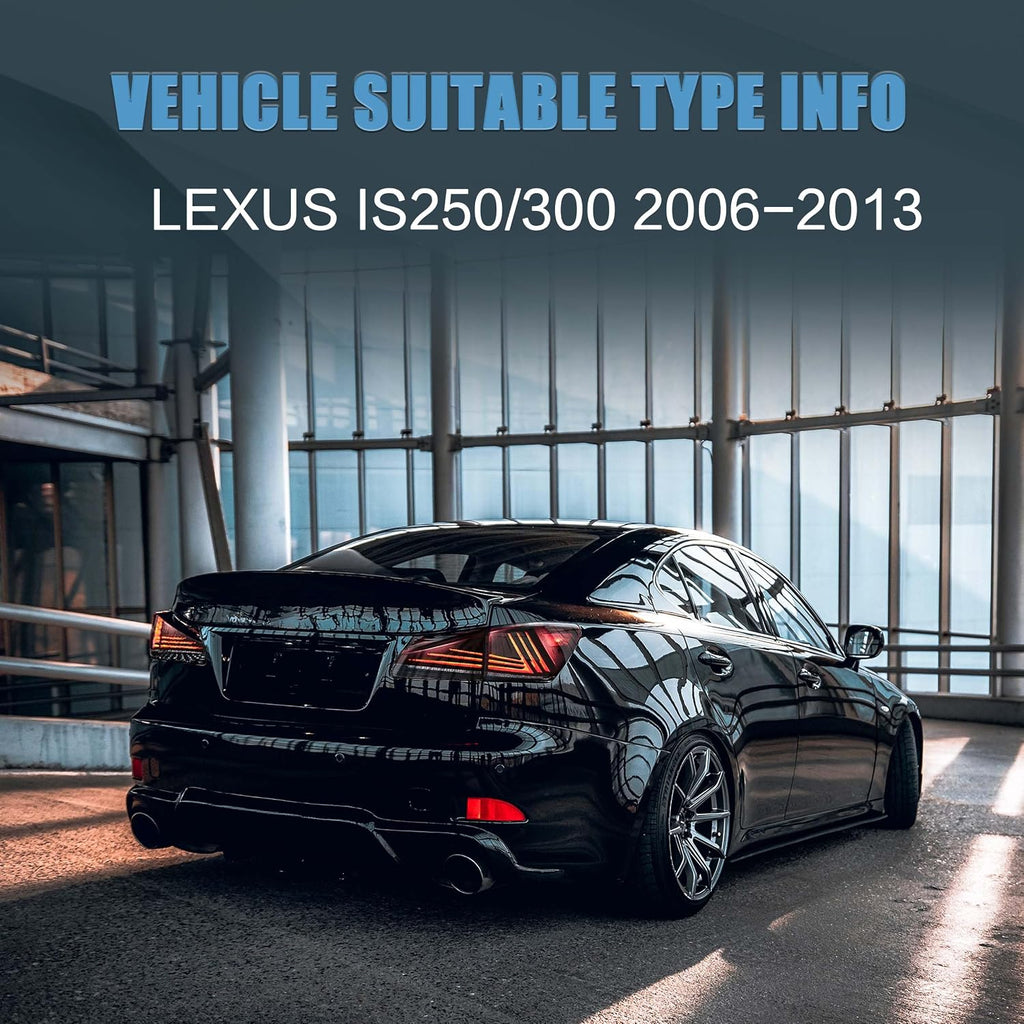 VLAND Headlights and Tail lights Fit for Lexus IS250 IS350 IS22d 2006-2012, ISF 2008-2014 4-Door, Clear+ Red