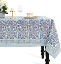 CPC Tablecloth 100% Cotton 72x190 Inch Indian Block Print Rectangle Table Cover, Blue Table Cloth for Weddings, Spring/Summer, Barbeque - Indigo Blue