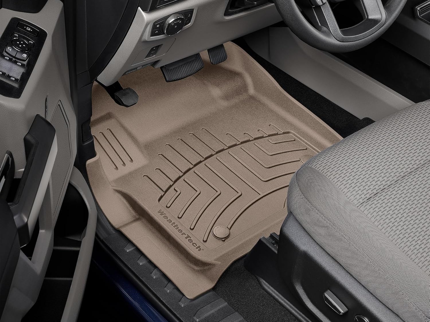 WeatherTech FloorLiner HP Custom Fit Floor Mats for Ford Super Duty - 1st Row (4510121IM), Tan