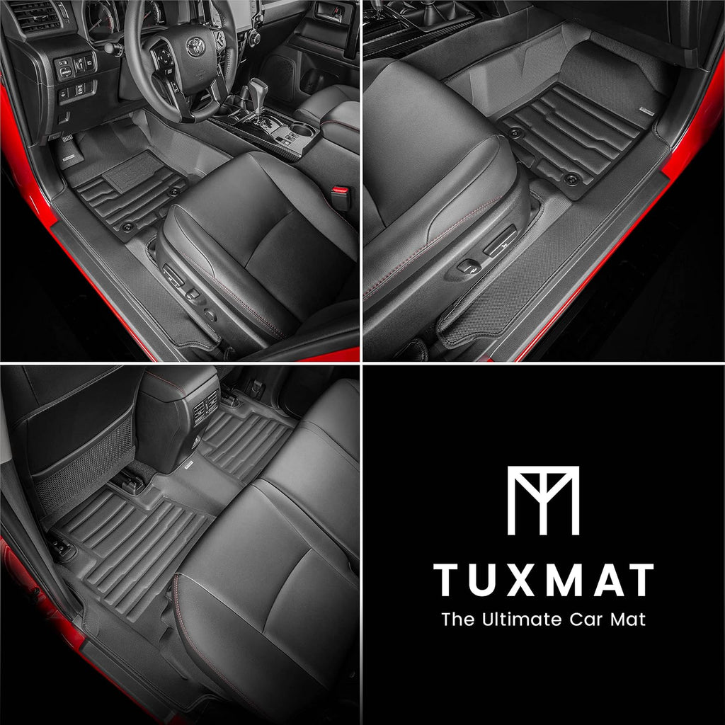 TuxMat - for Toyota 4Runner 5-Seater 2013-2024 Models - Custom Car Mats - Maximum Coverage, All Weather, Laser Measured - This Full Set Includes 1st and 2nd Rows