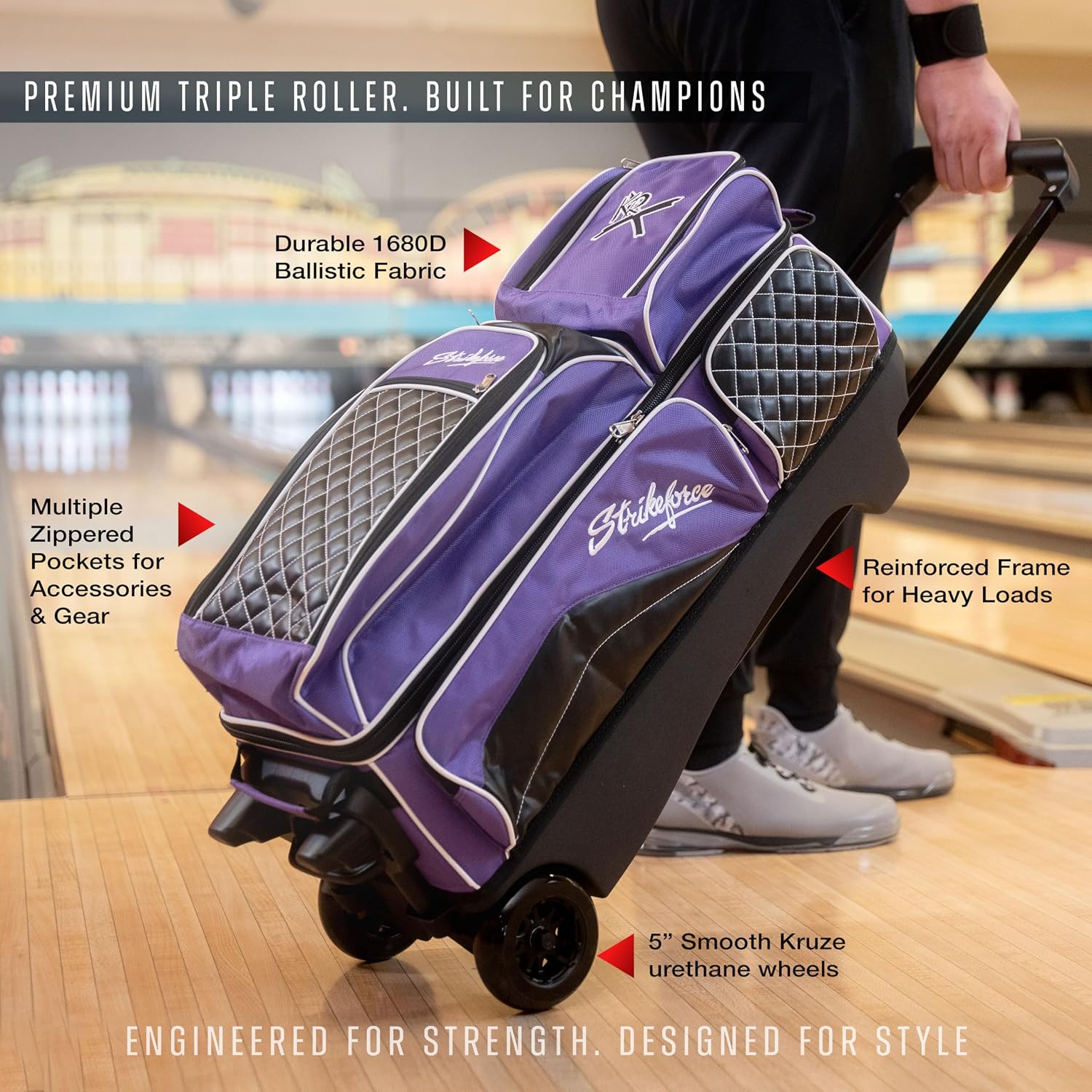 KR Strikeforce Royal Flush Triple Roller Bowling Bag