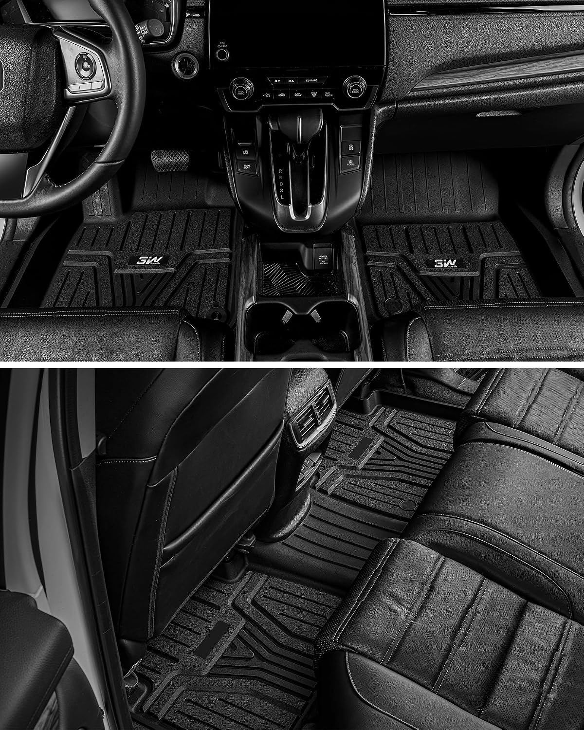 3W Floor Mats Fit for Honda HR-V 2023-2025 2026 & Acura ADX 2025 2026 TPE All Weather Custom Fit Floor Liner for Honda HRV 1st and 2nd Row Car Mats Black(Include Hybrid) (Not fit Premium Audio System)