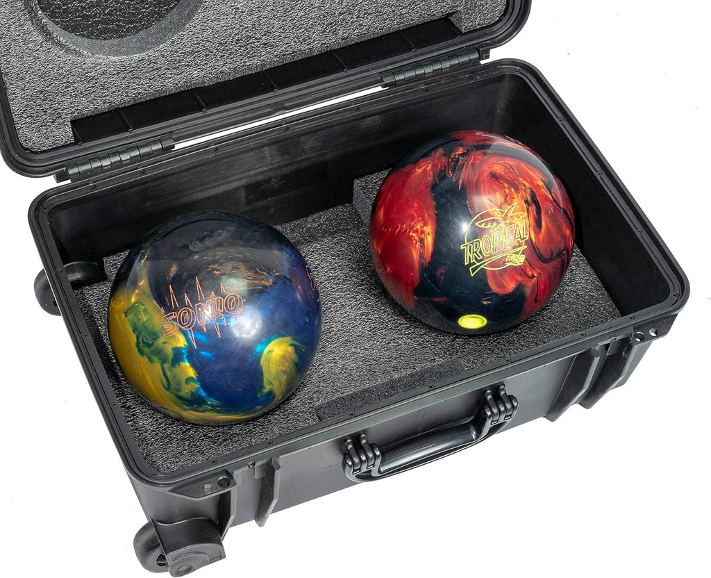 Case Club Heavy Duty Waterproof Bowling Ball Cases with Wheels and Extension Handle