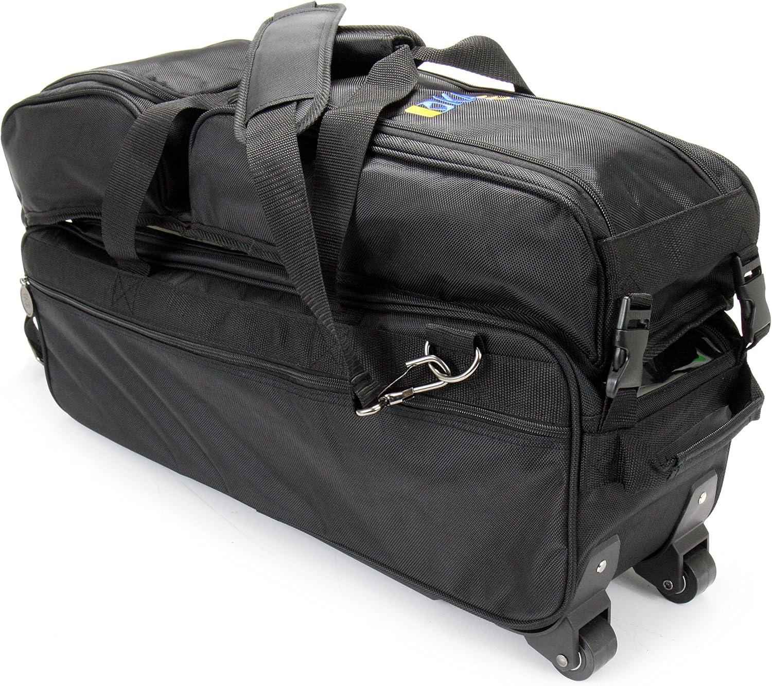 3 Ball Deluxe Bowling Tournament Roller Tote with detachable Shoe and Accessory Bag