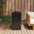 Christopher Knight Home Bard 27.75' Square Living Room Side Table, Wood-Like Distressed Finish End Table, Decorative Accent Table for Indoor Outdoor Usage, Space Saving Furniture, Black