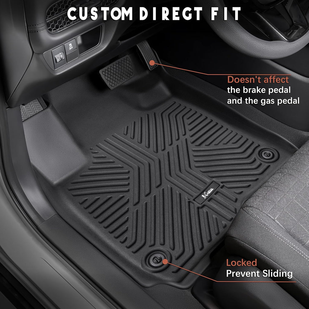 KARPAL Floor Mats for Honda HR-V 2027 2026 2025 2024 2023 (Include Hybrid) & Acura ADX 2025 2026, All Weather TPE Custom Fit Honda HRV Sport/LX/EX-L Floor Liners Full Set Car