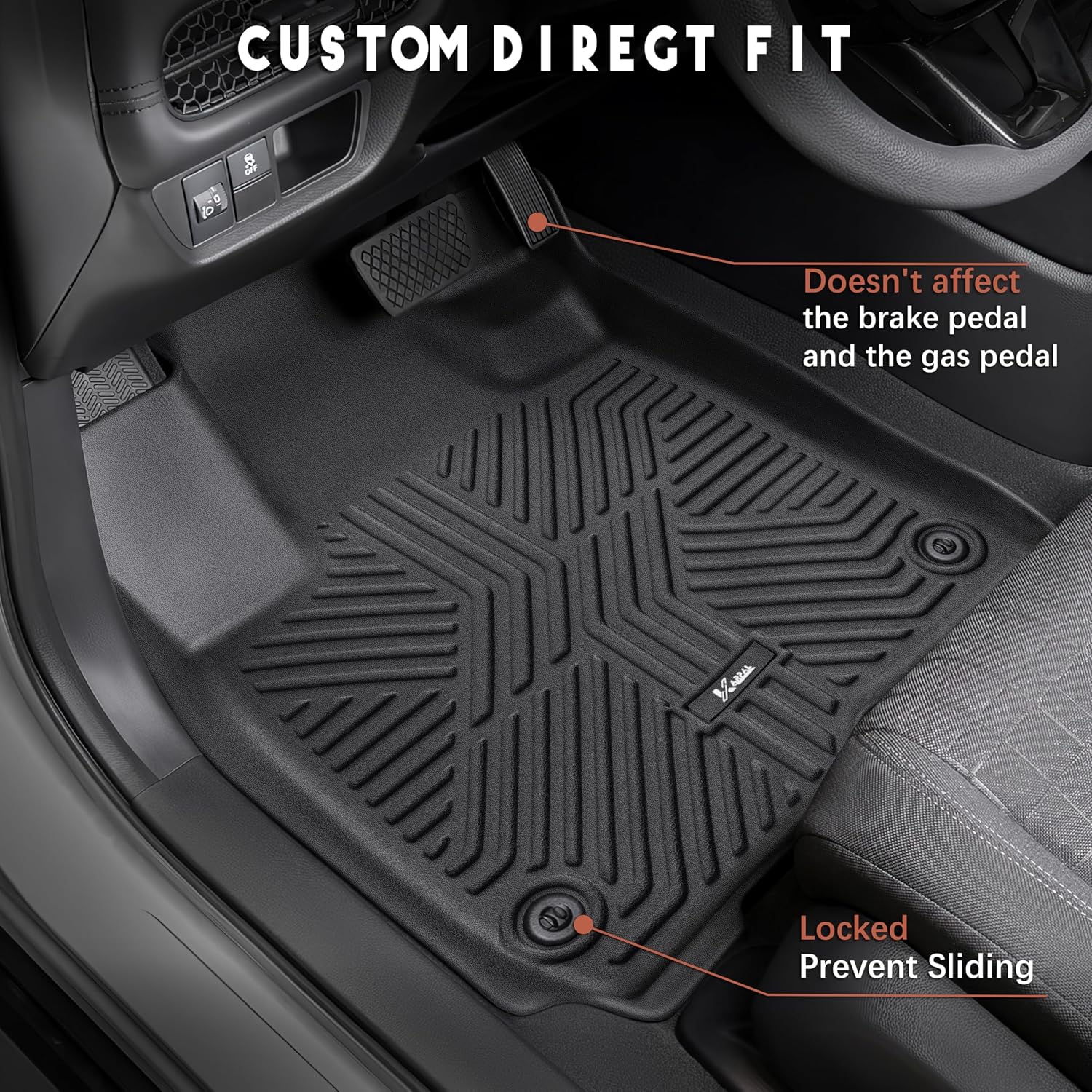 KARPAL Floor Mats for Honda HR-V 2027 2026 2025 2024 2023 (Include Hybrid) & Acura ADX 2025 2026, All Weather TPE Custom Fit Honda HRV Sport/LX/EX-L Floor Liners Full Set Car