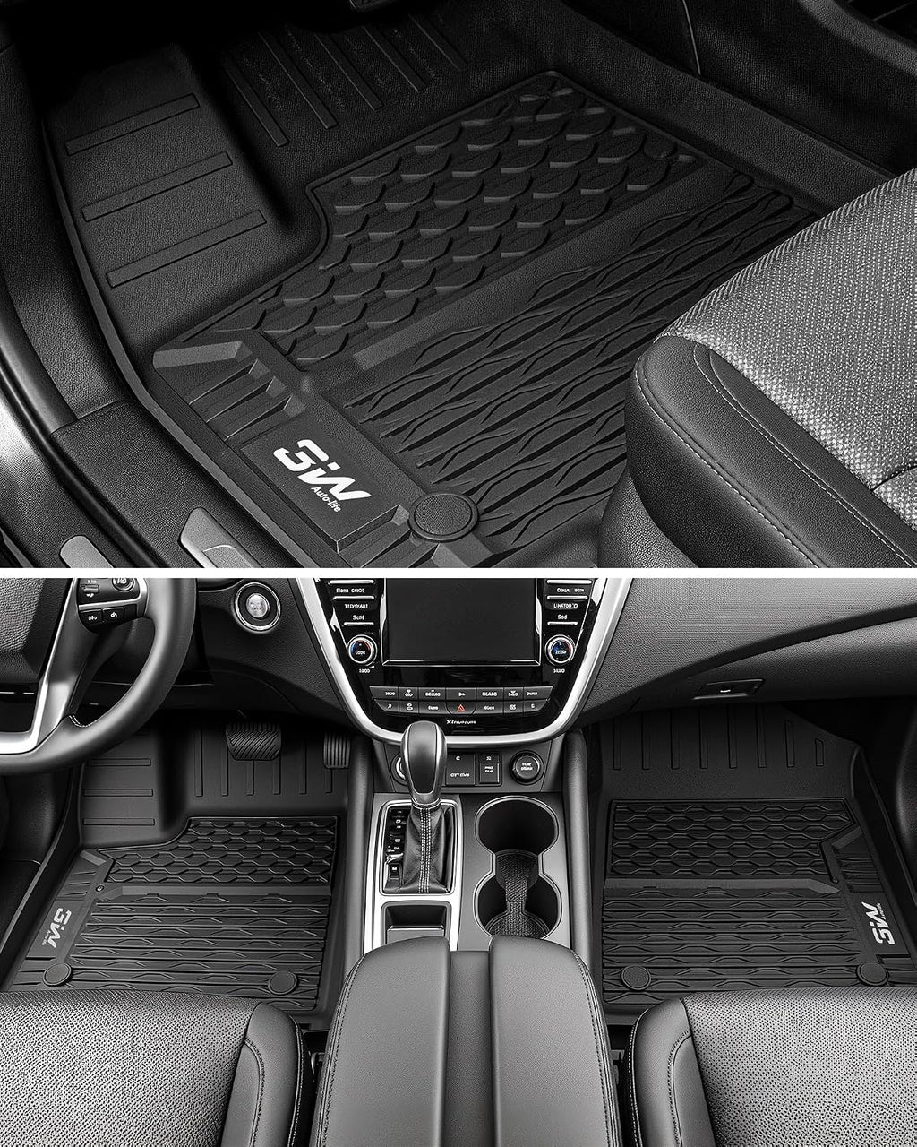 3W Floor Mats for Nissan Murano 2025 2026, Custom Fit All Weather TPE Protection Floor Liners for Murano, Heavy Duty Automotive 1st & 2nd Row Car Mats, Black