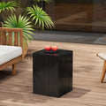 Christopher Knight Home Bard 18' Square Living Room Side Table, Wood-Like Distressed Finish End Table, Decorative Accent Table for Indoor Outdoor Usage, Space Saving Furniture, Black
