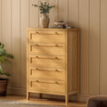 EYYTHUNG 5 Drawer Dresser Farmhouse 47' Tall Wood Closet Chest of Drawers Modern Storage Dressers Organizer for Bedroom Living Room, Entryway, Hallway, Natural Oak