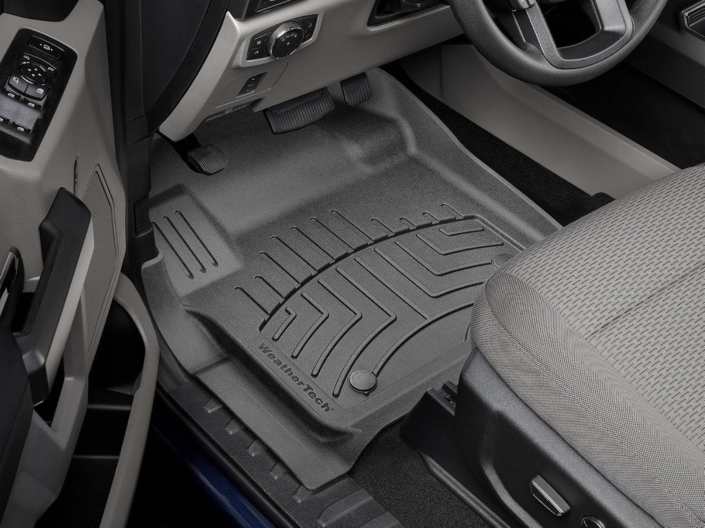 WeatherTech FloorLiner HP Custom Fit Floor Mats for Ford Super Duty - 1st Row (4410121IM), Black