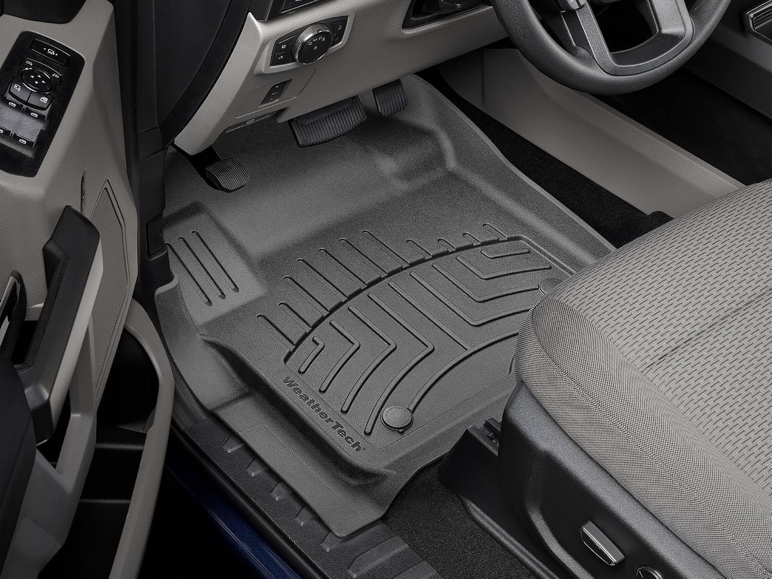 WeatherTech FloorLiner HP Custom Fit Floor Mats for Ford Super Duty - 1st Row (4410121IM), Black