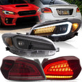 VLAND Headlights and Taillights Fit for 2015-2021 SUBARU WRX/STI 1st Gen, Amber/Red