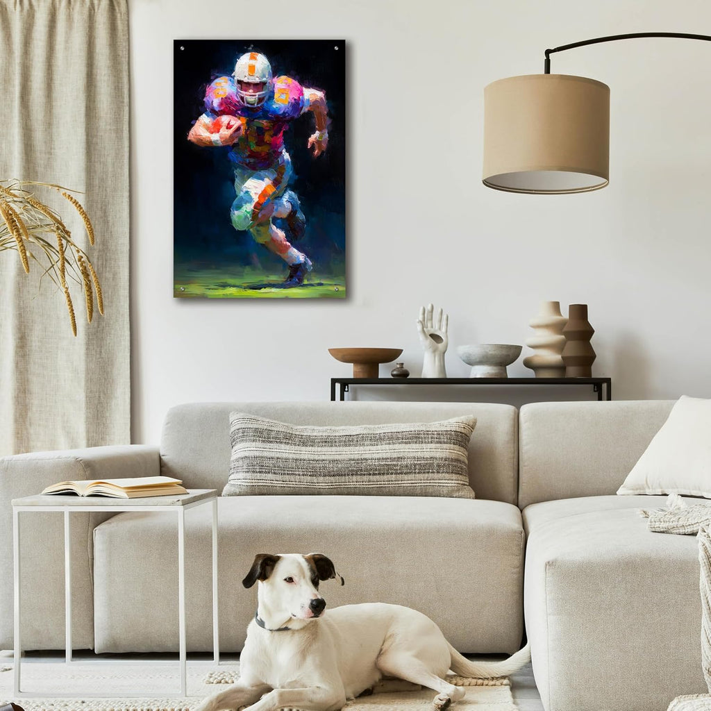 Epic Art 'American Football Legend 2' by Ann Klee Acrylic Glass Wall Art, 24' x 36'