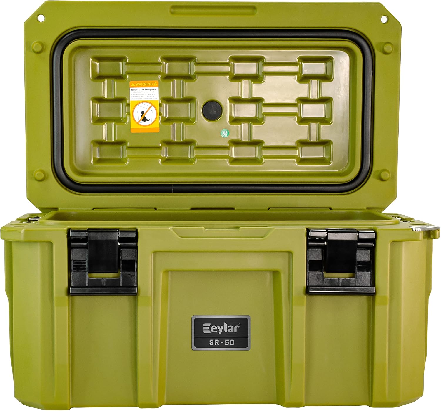 SR-50 Crossover Overland Cargo Case, Equipment Hard Case, Roto Molded, Stackable with Pad-Lock Hasp, Strap Mountable, TSA Standard, IPX4 Rated, 50 Liters (Green)