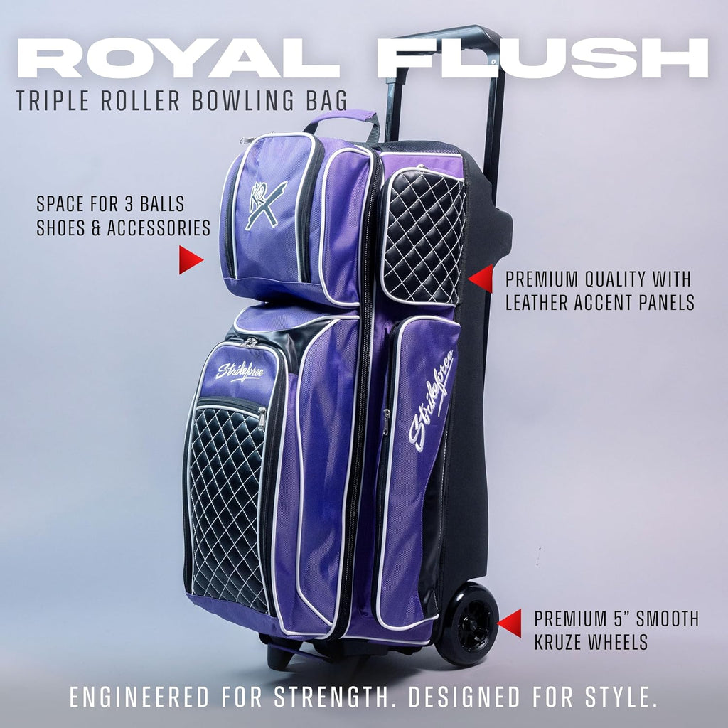 KR Strikeforce Royal Flush Triple Roller Bowling Bag
