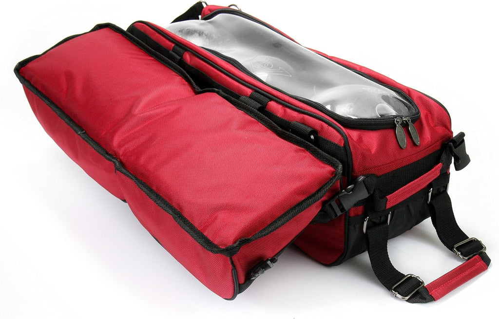 3 Ball Deluxe Bowling Tournament Roller Tote with detachable Shoe and Accessory Bag