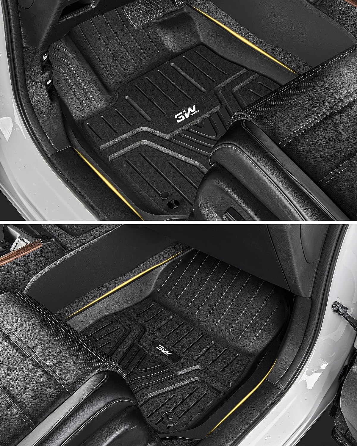 3W Cargo Liner Fit for Honda Pilot 2023 2024 2025 2026 TPE Custom Fit All Weather Honda Pilot Accessories 2023-2026 Odorless Anti-Slip Mats Trunk Mats Black